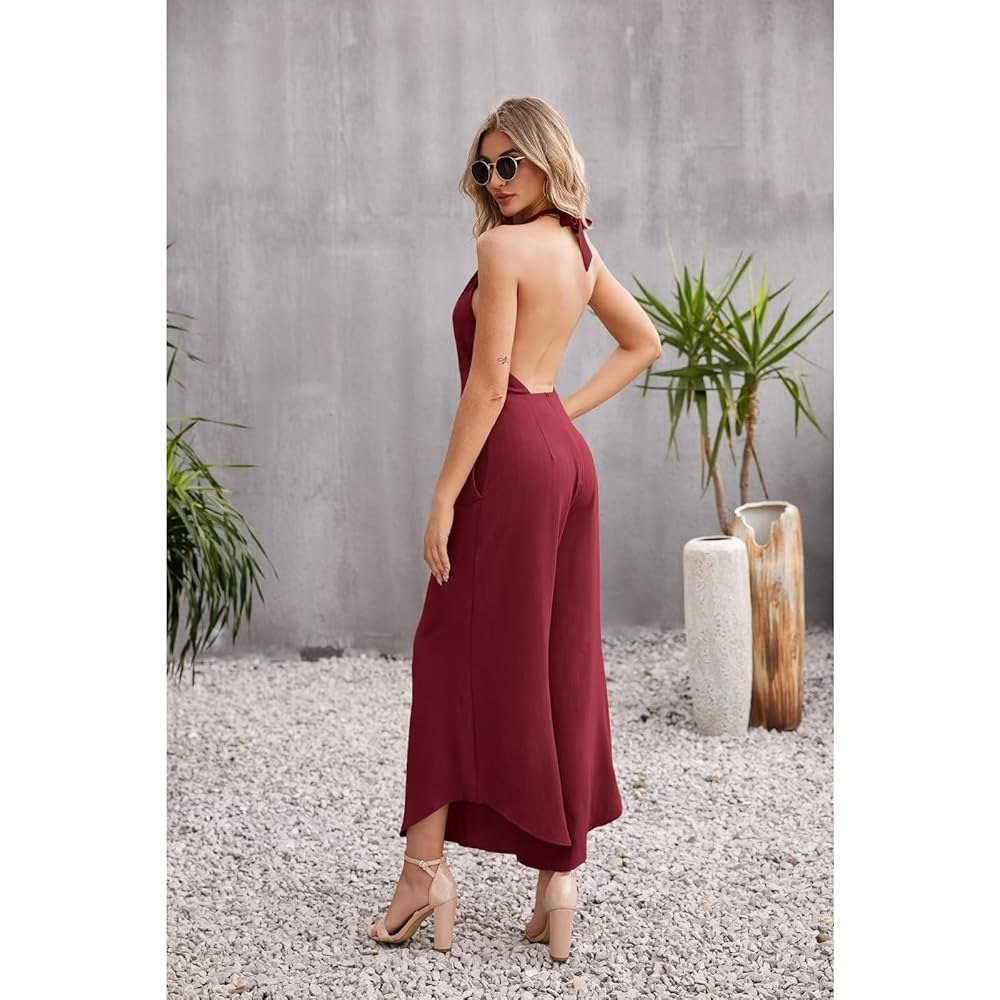 【BAON】Ranmin Check Summer Sleeveless Layered One Piece Yazinie Women's Summer Sleeveless Halter Neck Backless High